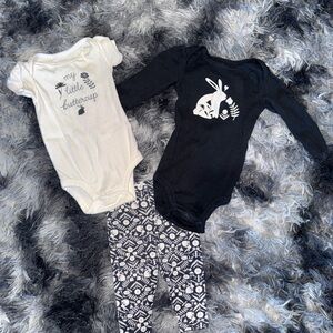 Carter's Black Onesie with Floral Design
